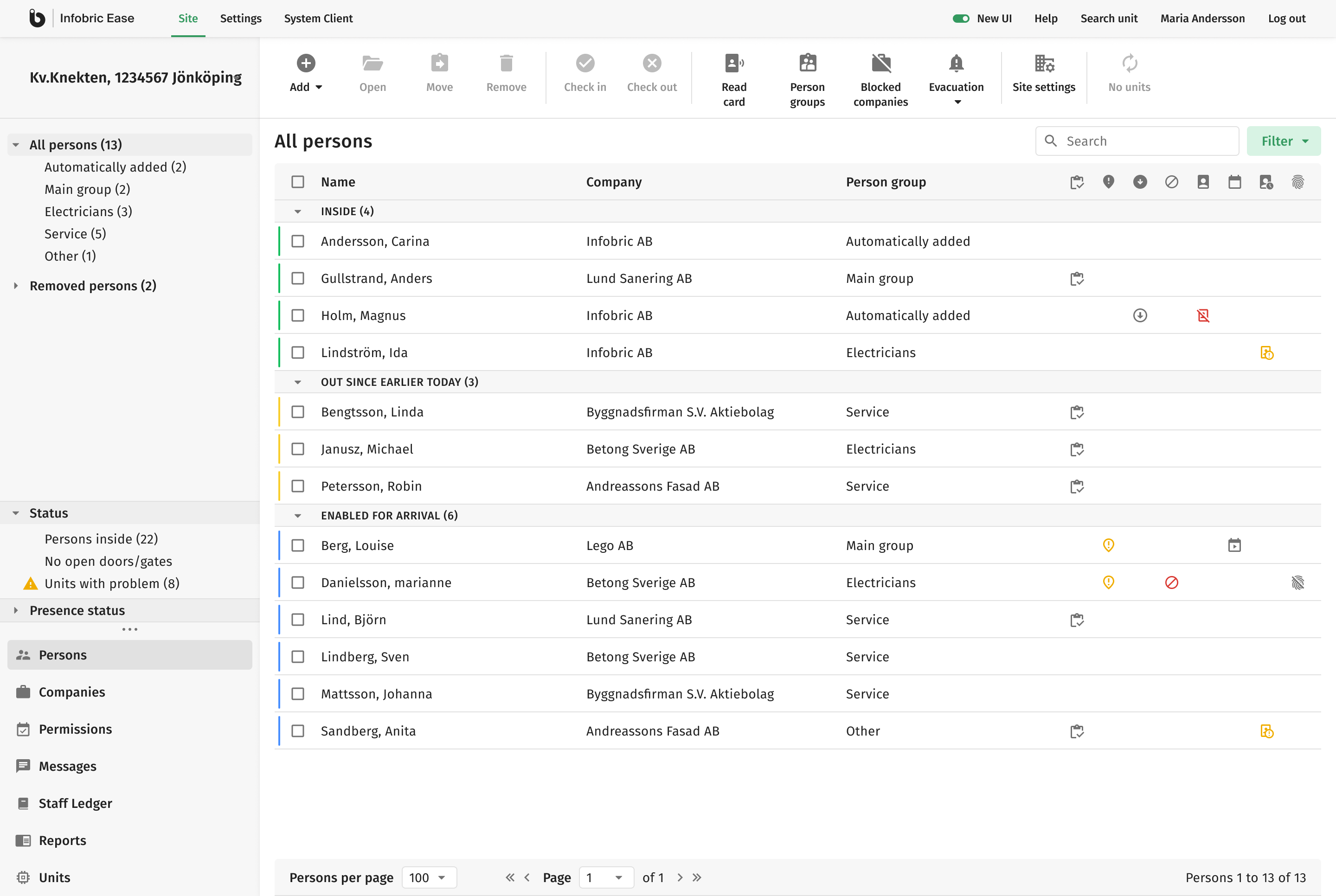 After: the redesigned All persons grid